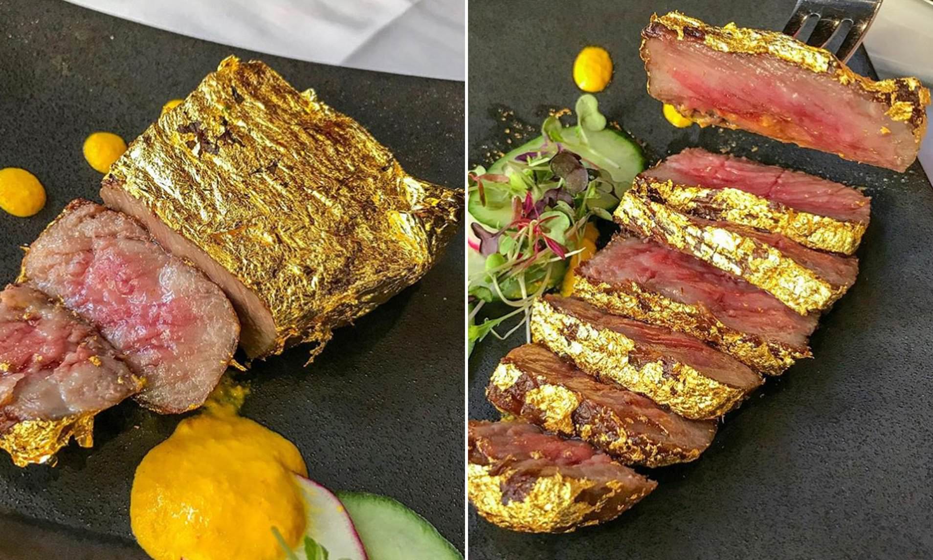 Bò bít tết dát vàng